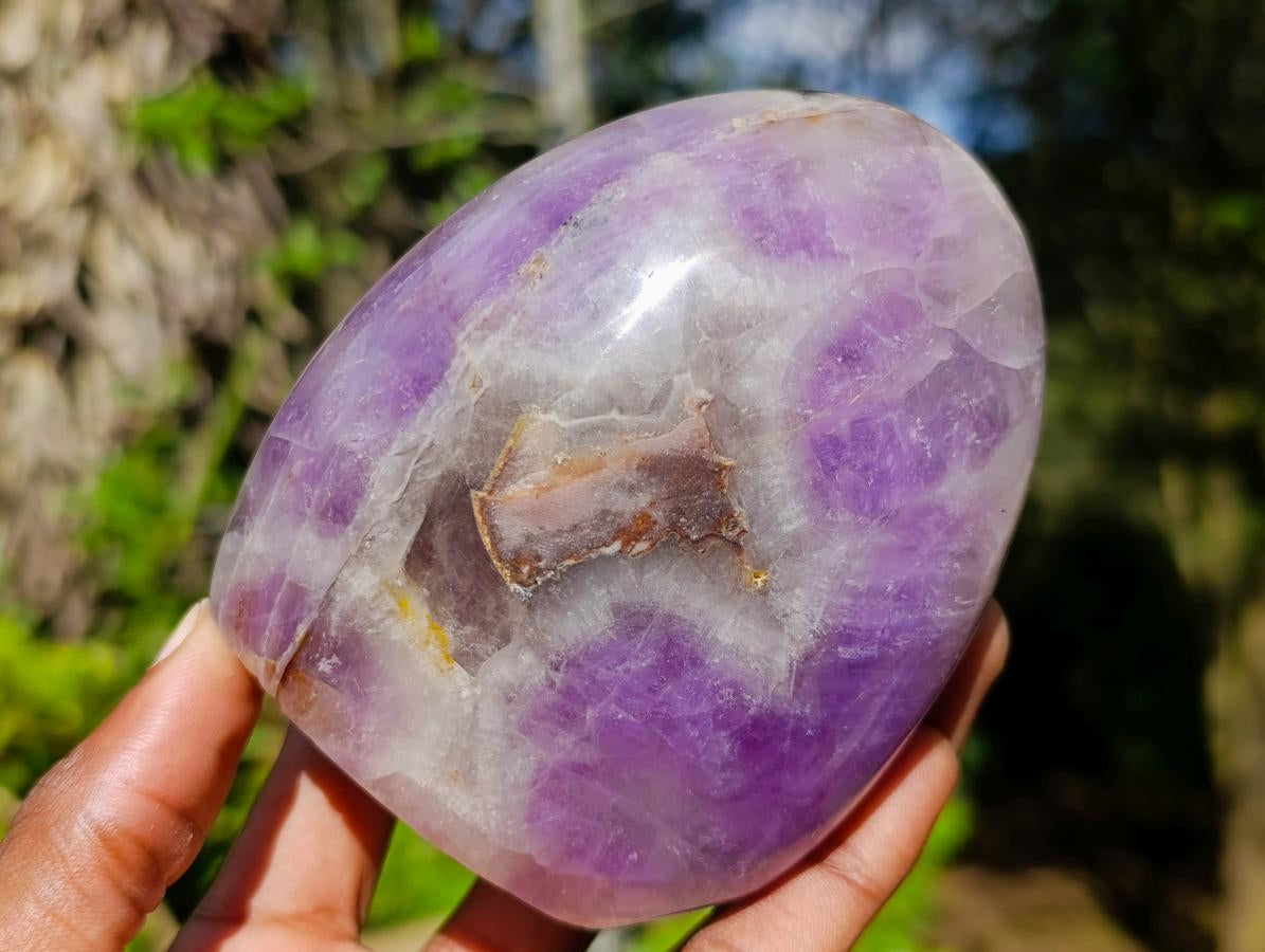 Polished Purple Chevron Amethyst Standing Display Pieces x 2 From Madagascar - Toprock Gemstones and Minerals 
