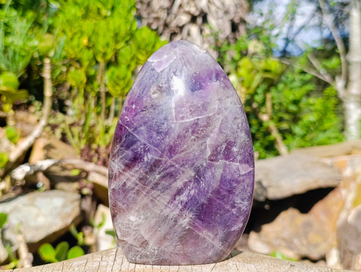 Polished Purple Chevron Amethyst Standing Display Pieces x 2 From Madagascar - Toprock Gemstones and Minerals 