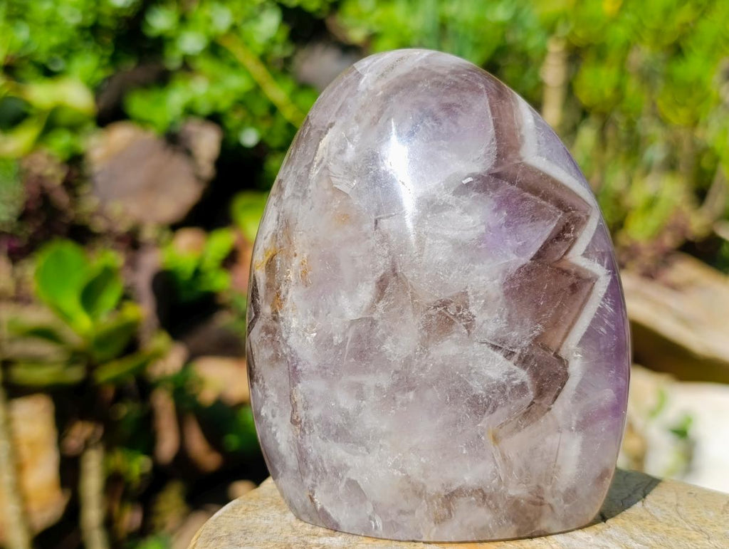 Polished Purple Chevron Amethyst Standing Display Pieces x 2 From Madagascar - Toprock Gemstones and Minerals 