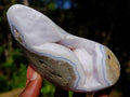 Polished Blue Lace Agate Standing Display Pieces x 2 From Nsanje, Malawi - Toprock Gemstones and Minerals 
