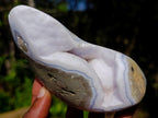Polished Blue Lace Agate Standing Display Pieces x 2 From Nsanje, Malawi - Toprock Gemstones and Minerals 