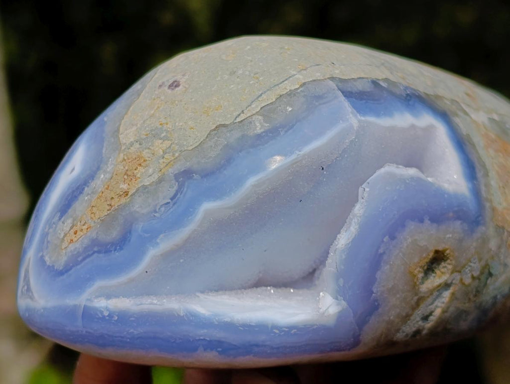 Polished Blue Lace Agate Standing Display Pieces x 2 From Nsanje, Malawi - Toprock Gemstones and Minerals 