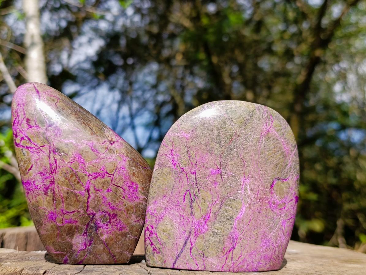 Polished Stichtite Standing Display Pieces x 4 From Barberton, South Africa - Toprock Gemstones and Minerals 