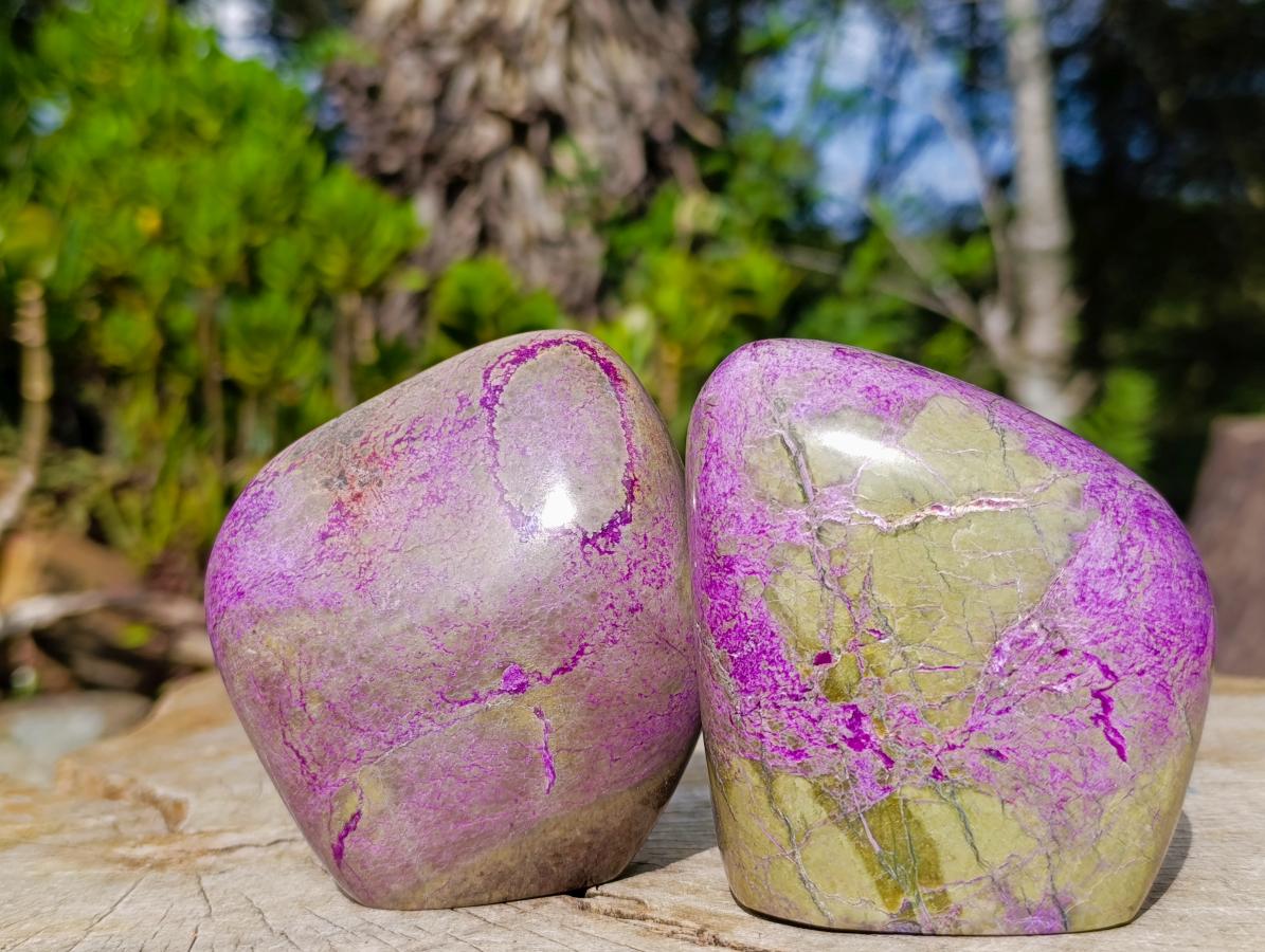 Polished Stichtite Standing Display Pieces x 4 From Barberton, South Africa - Toprock Gemstones and Minerals 