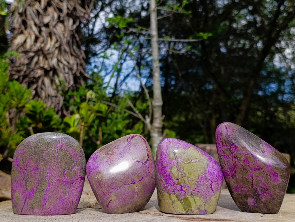 Polished Stichtite Standing Display Pieces x 4 From Barberton, South Africa - Toprock Gemstones and Minerals 