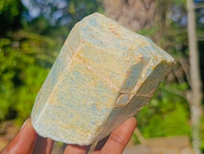 Natural Cobbed Aquamarine Specimens x 2 From Northern Cape, South Africa - Toprock Gemstones and Minerals 