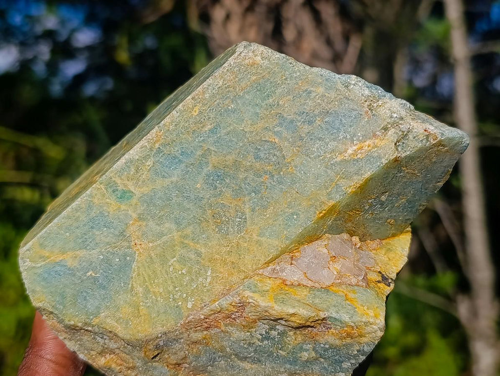 Natural Cobbed Aquamarine Specimens x 2 From Northern Cape, South Africa - Toprock Gemstones and Minerals 