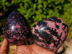 Polished Rhodonite Gemstone Hearts and Eggs x 6 From Ambindavato, Madagascar - Toprock Gemstones and Minerals 