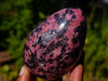 Polished Rhodonite Gemstone Hearts and Eggs x 6 From Ambindavato, Madagascar - Toprock Gemstones and Minerals 