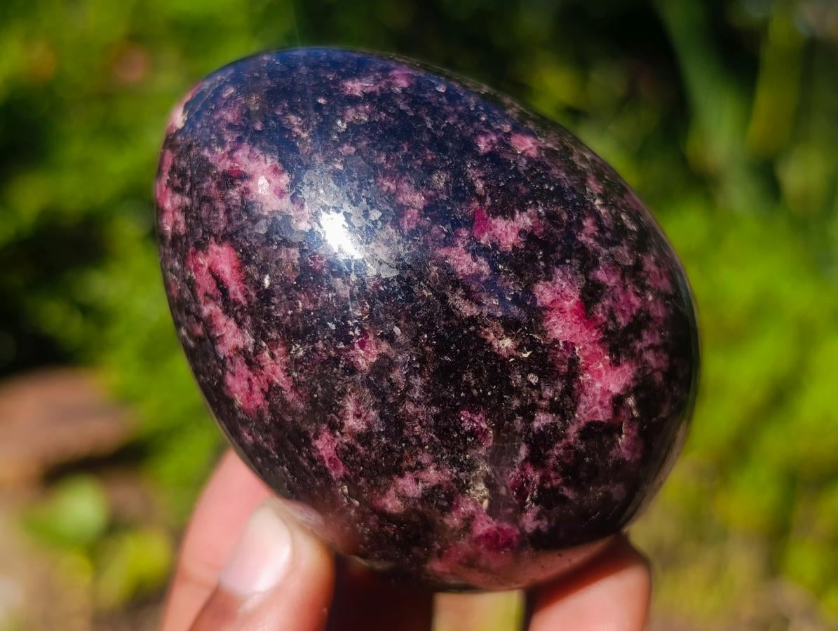 Polished Rhodonite Gemstone Hearts and Eggs x 6 From Ambindavato, Madagascar - Toprock Gemstones and Minerals 