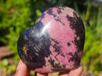 Polished Rhodonite Gemstone Hearts and Eggs x 6 From Ambindavato, Madagascar - Toprock Gemstones and Minerals 