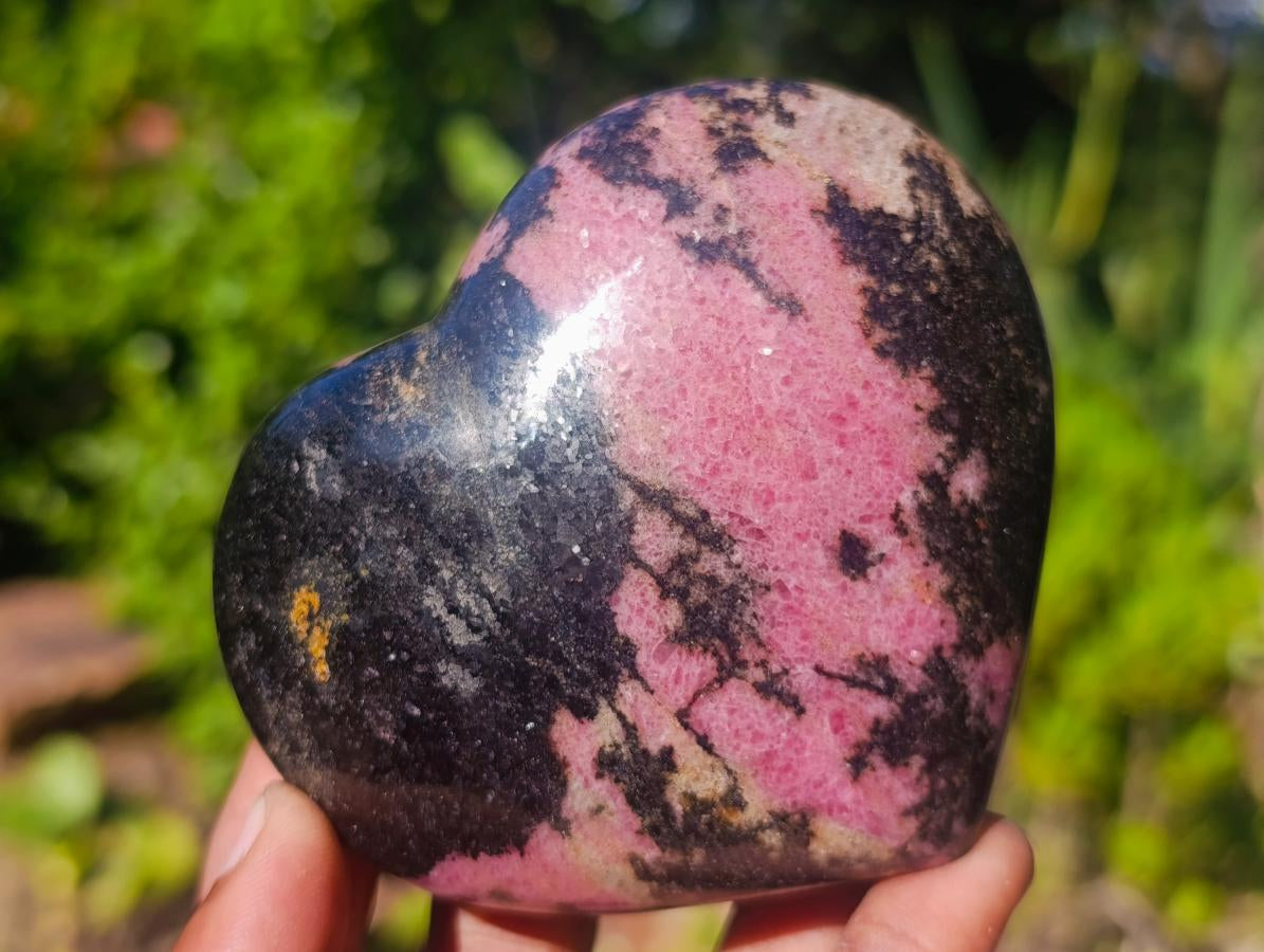 Polished Rhodonite Gemstone Hearts and Eggs x 6 From Ambindavato, Madagascar - Toprock Gemstones and Minerals 