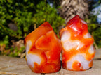 Polished Carnelian Agate Gemstone Flames x 3 From Madagascar - Toprock Gemstones and Minerals 