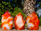 Polished Carnelian Agate Gemstone Flames x 3 From Madagascar - Toprock Gemstones and Minerals 