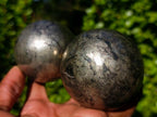 Polished Basalt Pharaoh Stone Spheres x 2 From Iron Duke Mine, Zimbabwe - Toprock Gemstones and Minerals 