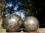 Polished Basalt Pharaoh Stone Spheres x 2 From Iron Duke Mine, Zimbabwe - Toprock Gemstones and Minerals 