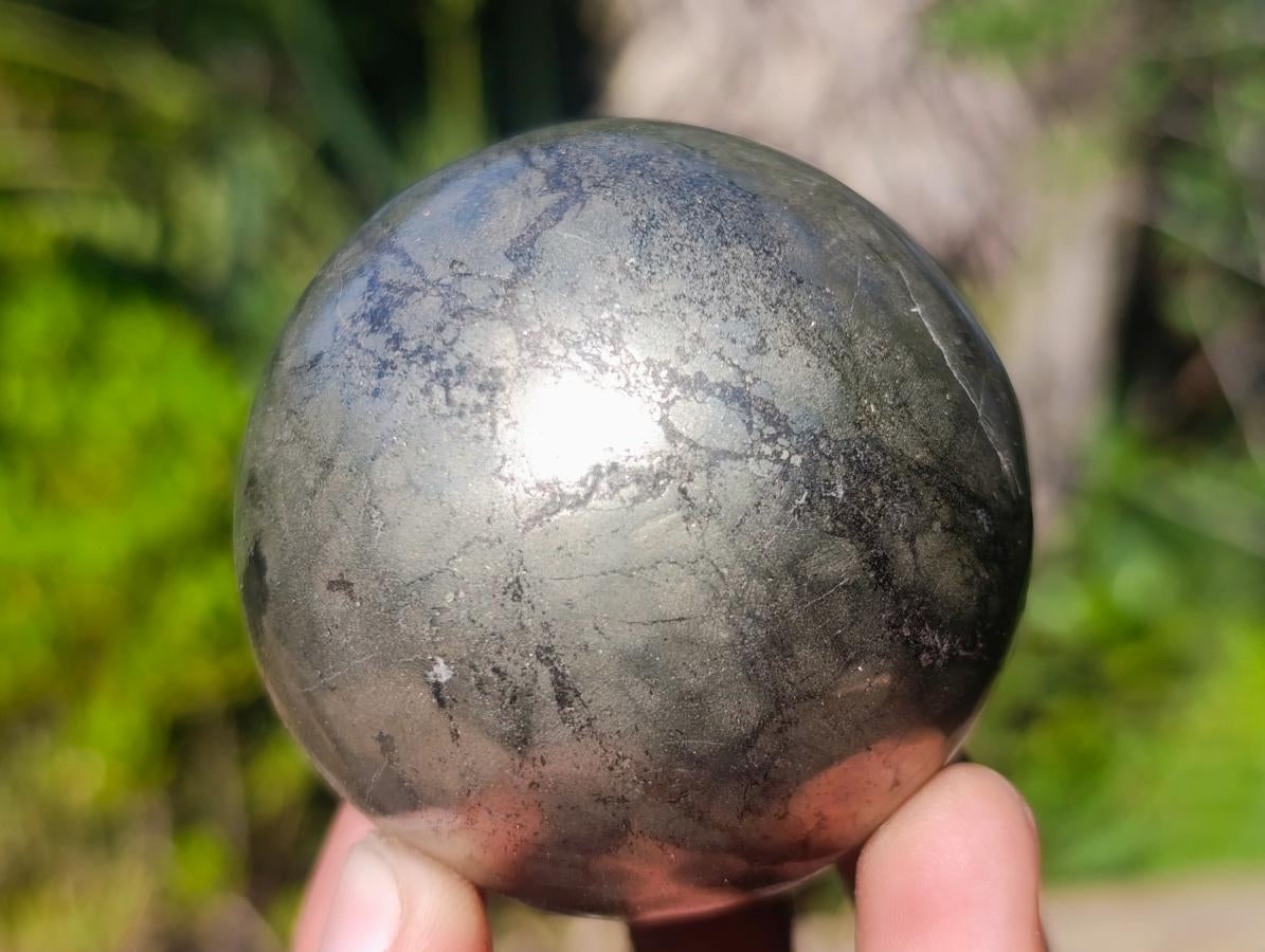 Polished Basalt Pharaoh Stone Spheres x 2 From Iron Duke Mine, Zimbabwe - Toprock Gemstones and Minerals 