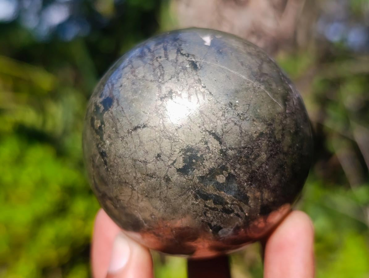 Polished Basalt Pharaoh Stone Spheres x 2 From Iron Duke Mine, Zimbabwe - Toprock Gemstones and Minerals 