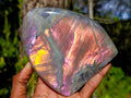 Polished Rare Purple Sunset Flash Labradorite Standing Display Pieces x 2 From Madagascar - Toprock Gemstones and Minerals 