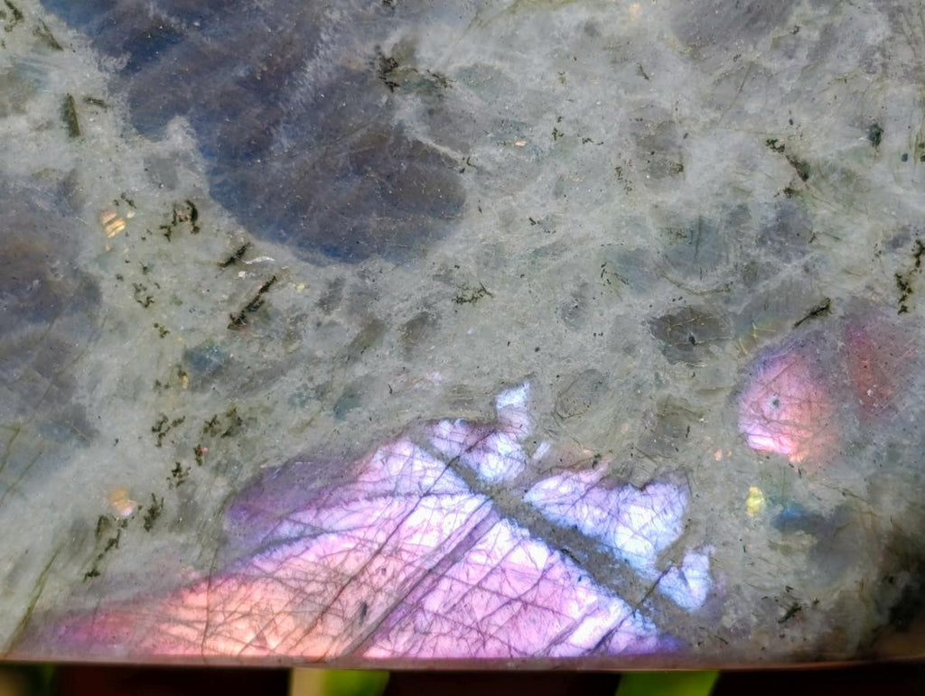 Polished Rare Purple Sunset Flash Labradorite Standing Display Pieces x 2 From Madagascar - Toprock Gemstones and Minerals 