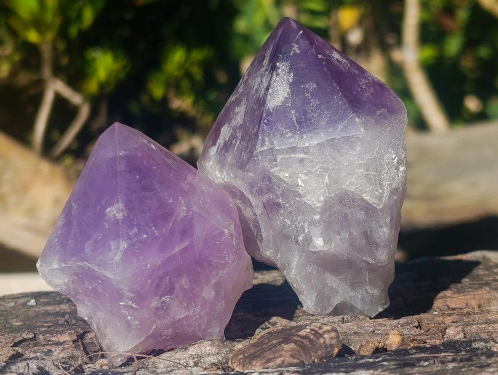 Polished Jacaranda Amethyst Crystals x 6 From Mumbwa, Zambia - Toprock Gemstones and Minerals 