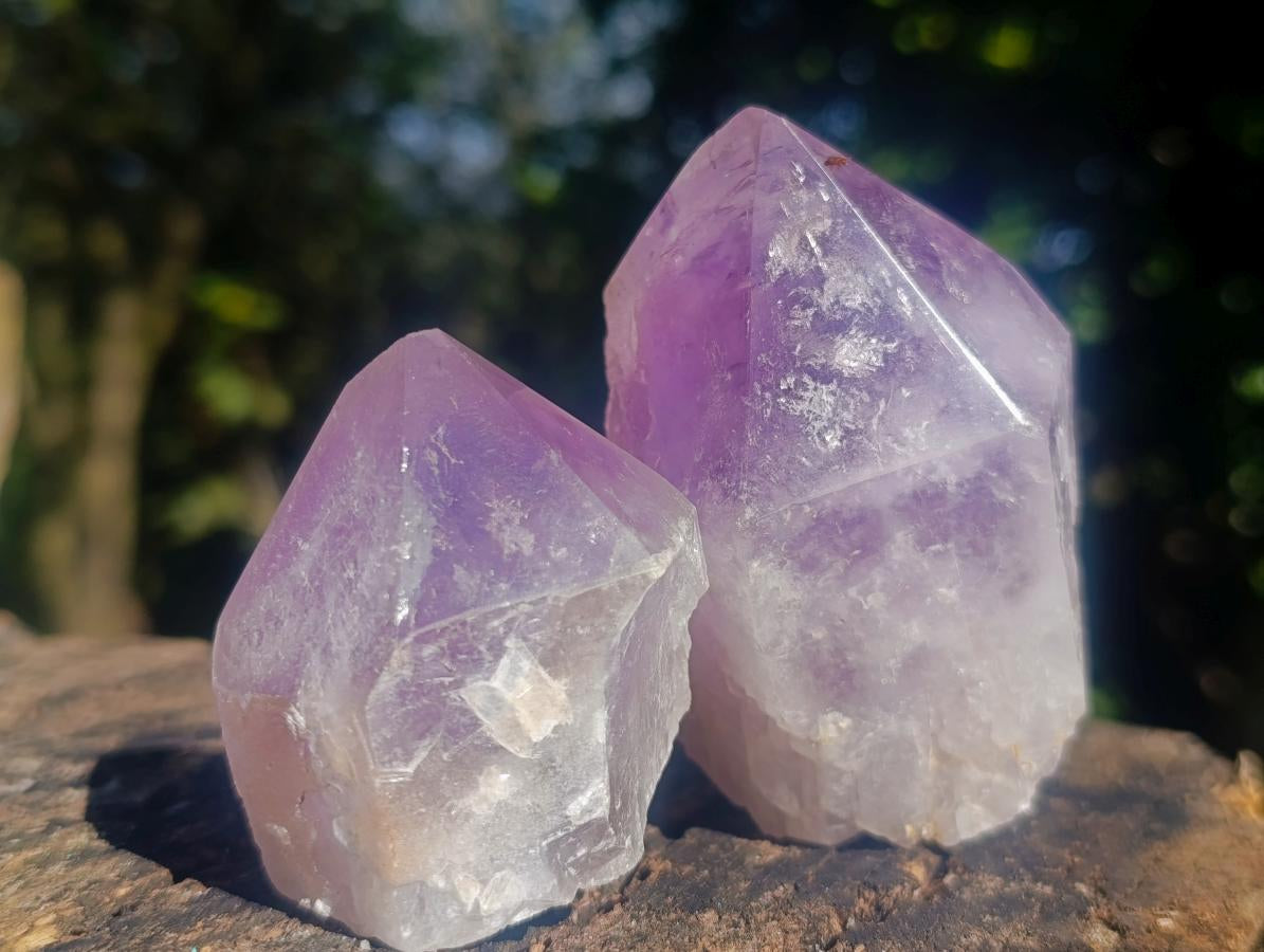 Polished Jacaranda Amethyst Crystals x 6 From Mumbwa, Zambia - Toprock Gemstones and Minerals 