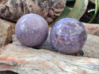 Polished Lepidolite Spheres x 2 From Ambatondrazaka, Madagascar - Toprock Gemstones and Minerals 
