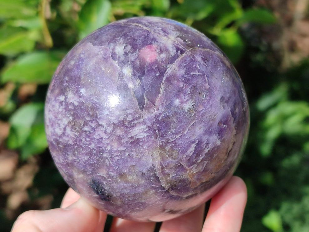 Polished Lepidolite Spheres x 2 From Ambatondrazaka, Madagascar - Toprock Gemstones and Minerals 