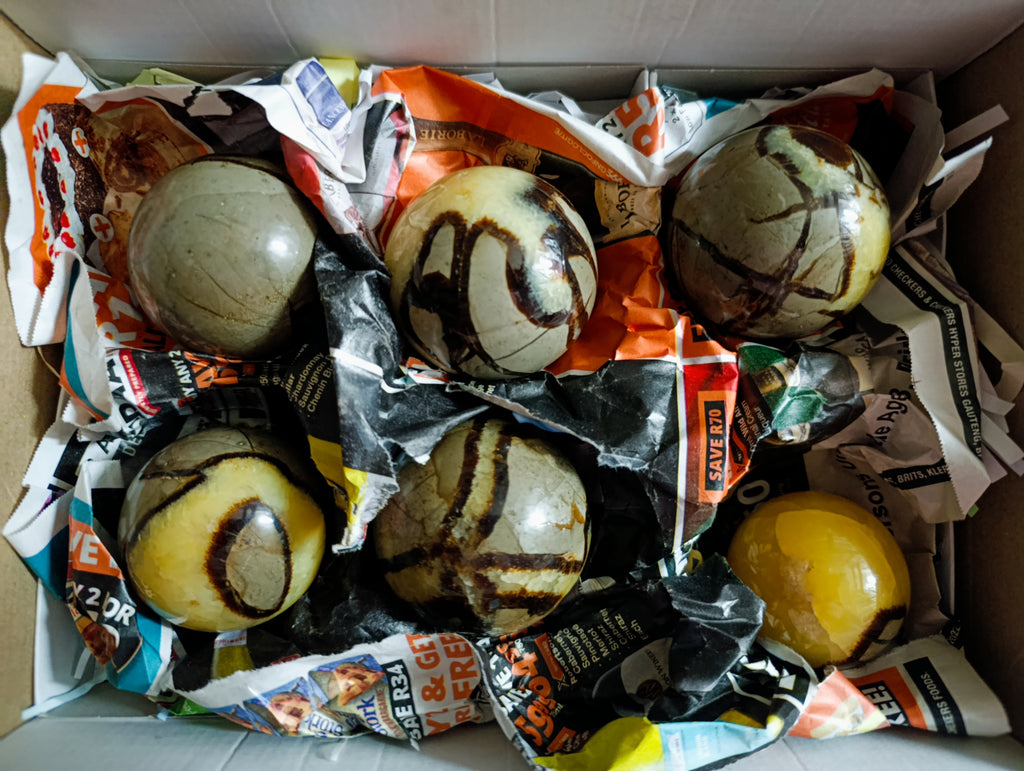 Polished Septerye Spheres x 6 From Mahajanga, Madagascar - Toprock Gemstones and Minerals 