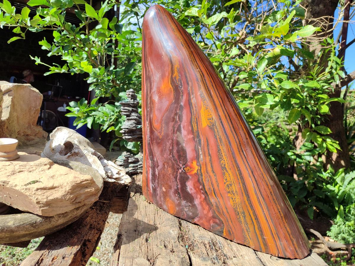 Polished XXL Banded Tiger Iron Standing Display Piece x 1 From South Africa - Toprock Gemstones and Minerals 