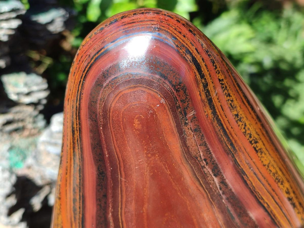 Polished XXL Banded Tiger Iron Standing Display Piece x 1 From South Africa - Toprock Gemstones and Minerals 