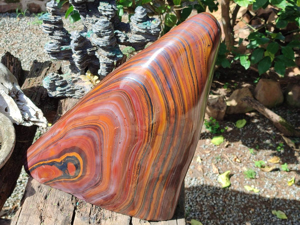 Polished XXL Banded Tiger Iron Standing Display Piece x 1 From South Africa - Toprock Gemstones and Minerals 