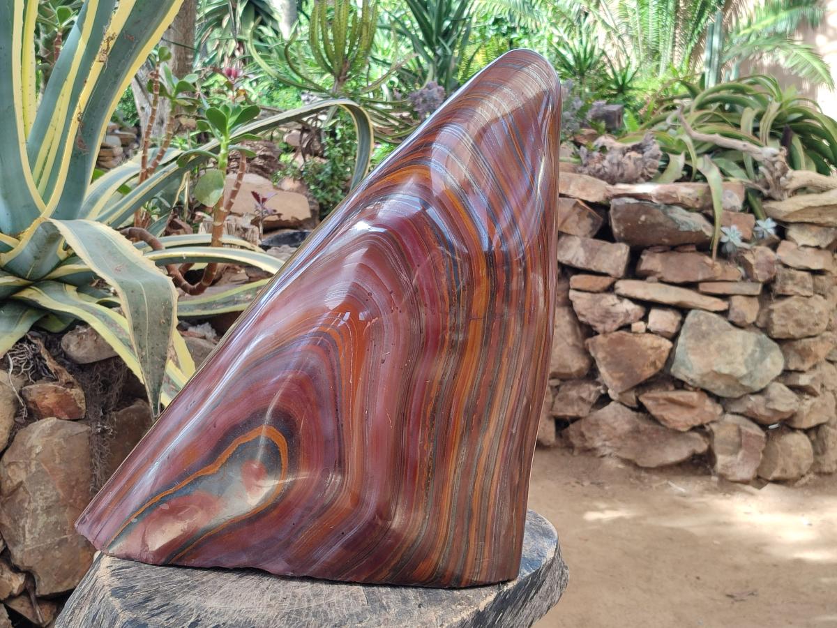 Polished XXL Banded Tiger Iron Standing Display Piece x 1 From South Africa - Toprock Gemstones and Minerals 