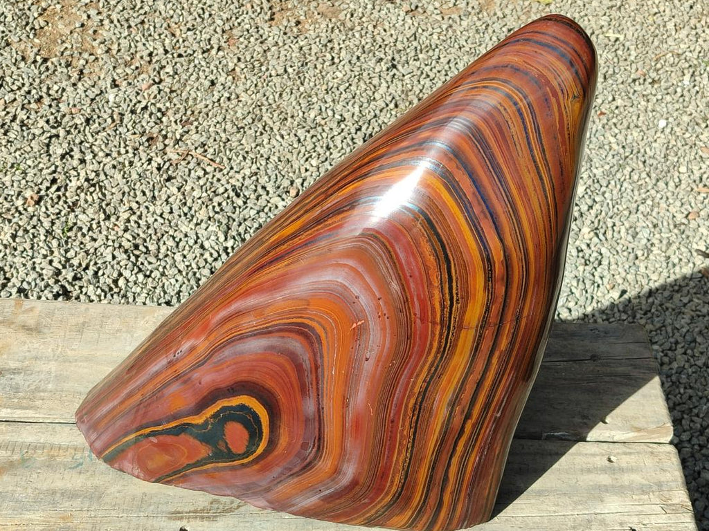 Polished XXL Banded Tiger Iron Standing Display Piece x 1 From South Africa - Toprock Gemstones and Minerals 