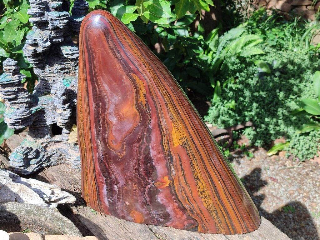 Polished XXL Banded Tiger Iron Standing Display Piece x 1 From South Africa - Toprock Gemstones and Minerals 