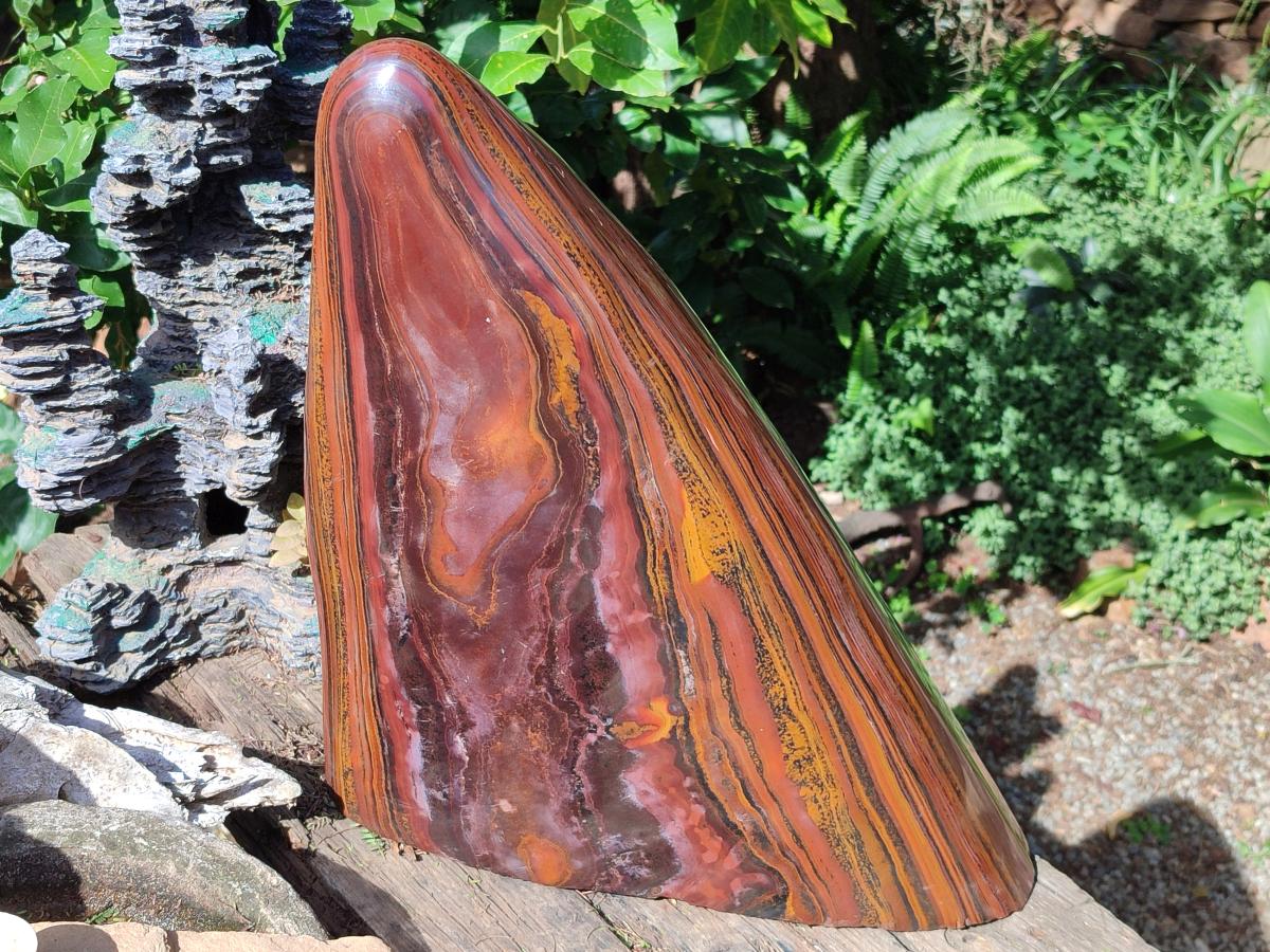 Polished XXL Banded Tiger Iron Standing Display Piece x 1 From South Africa - Toprock Gemstones and Minerals 