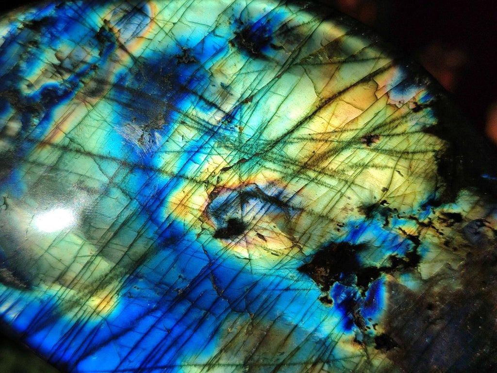 Polished Rare Purple Sunset Flash Labradorite Standing Display Pieces x 2 From Madagascar - Toprock Gemstones and Minerals 