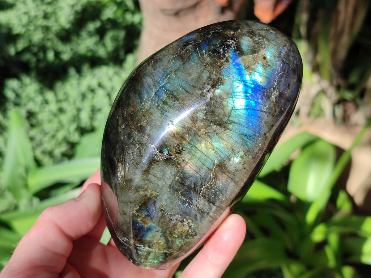 Polished Rare Purple Sunset Flash Labradorite Standing Display Pieces x 2 From Madagascar - Toprock Gemstones and Minerals 