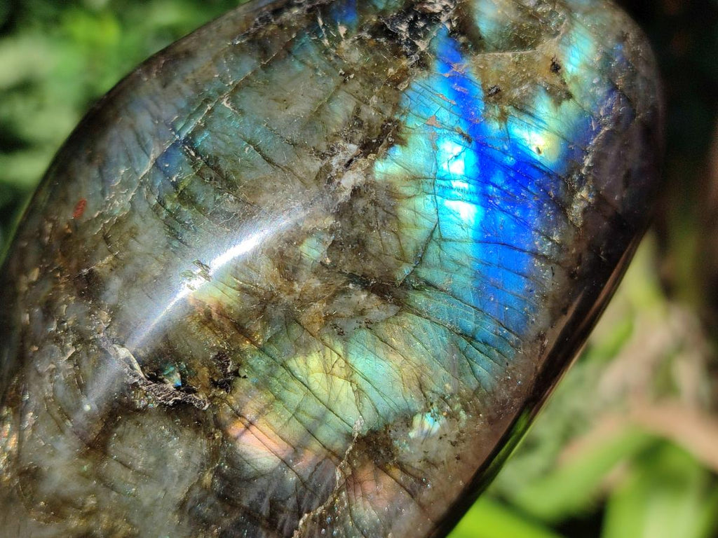 Polished Rare Purple Sunset Flash Labradorite Standing Display Pieces x 2 From Madagascar - Toprock Gemstones and Minerals 