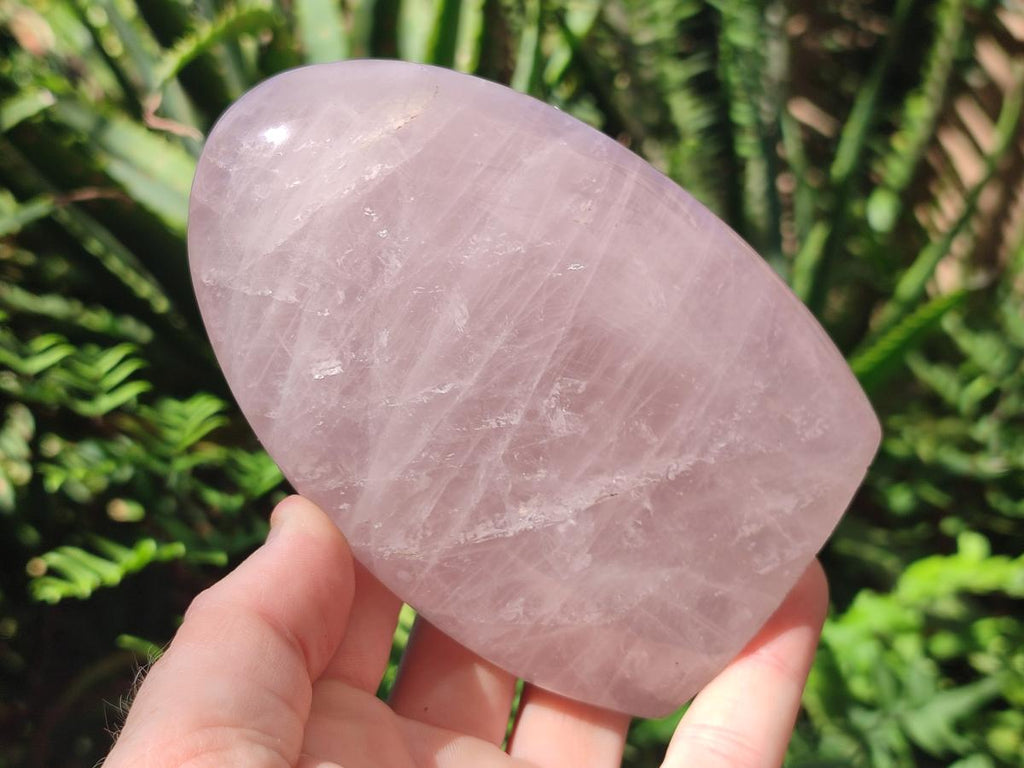 Polished Gemmy Rose Quartz Standing Display Pieces x 3 From Madagascar - Toprock Gemstones and Minerals 