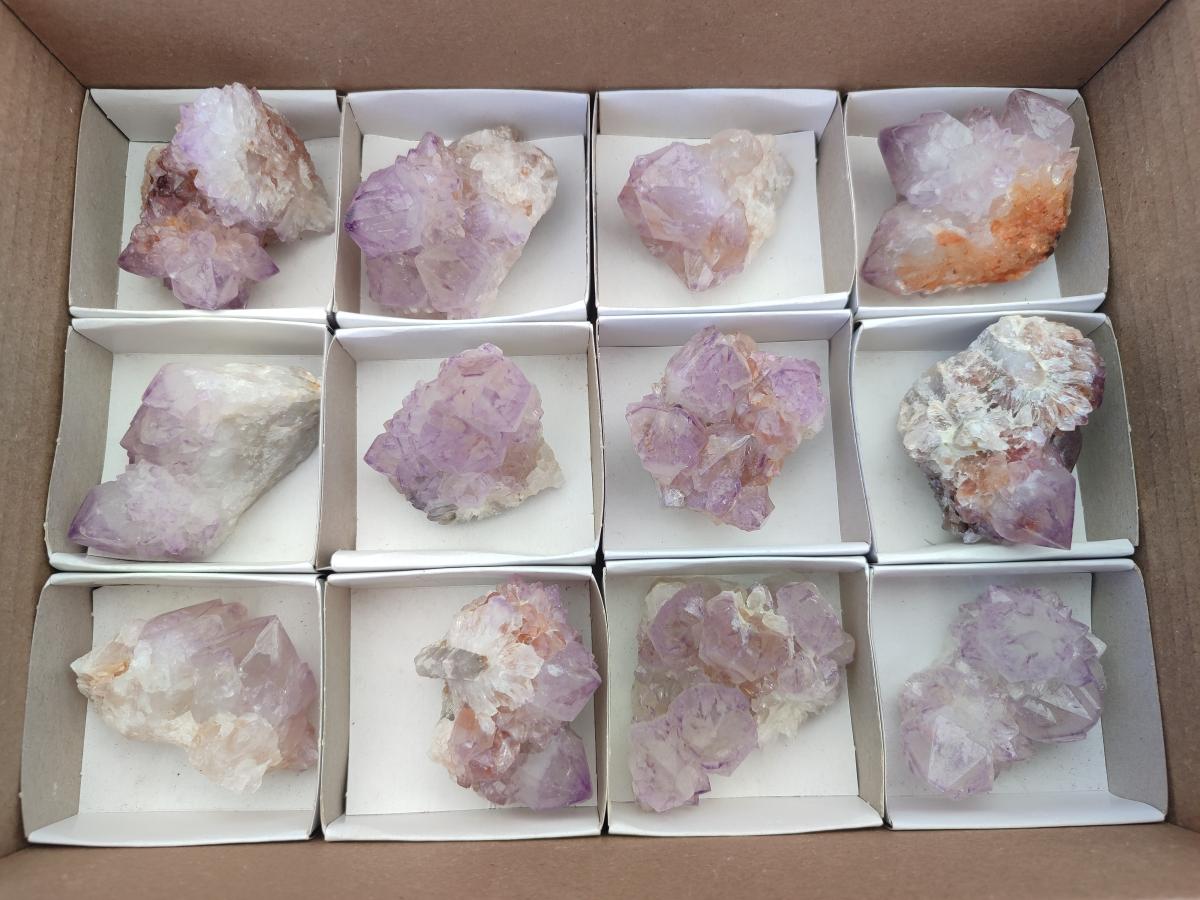 Natural Sunburst Spirit Amethyst Clusters x 12 From Boekenhouthoek, South Africa - Toprock Gemstones and Minerals 