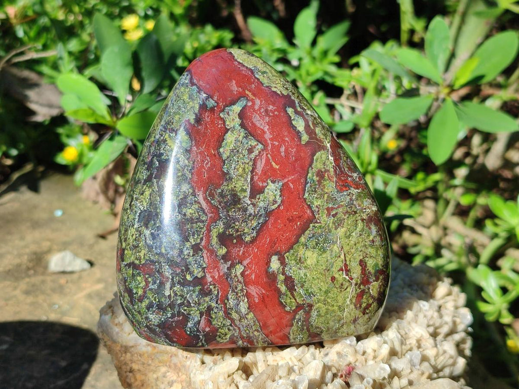 Polished Bastite Dragonsblood Stone Standing Display Pieces x 3 From Tshipise, South Africa - Toprock Gemstones and Minerals 