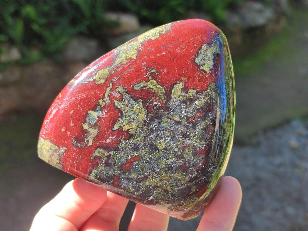 Polished Bastite Dragonsblood Stone Standing Display Pieces x 3 From Tshipise, South Africa - Toprock Gemstones and Minerals 