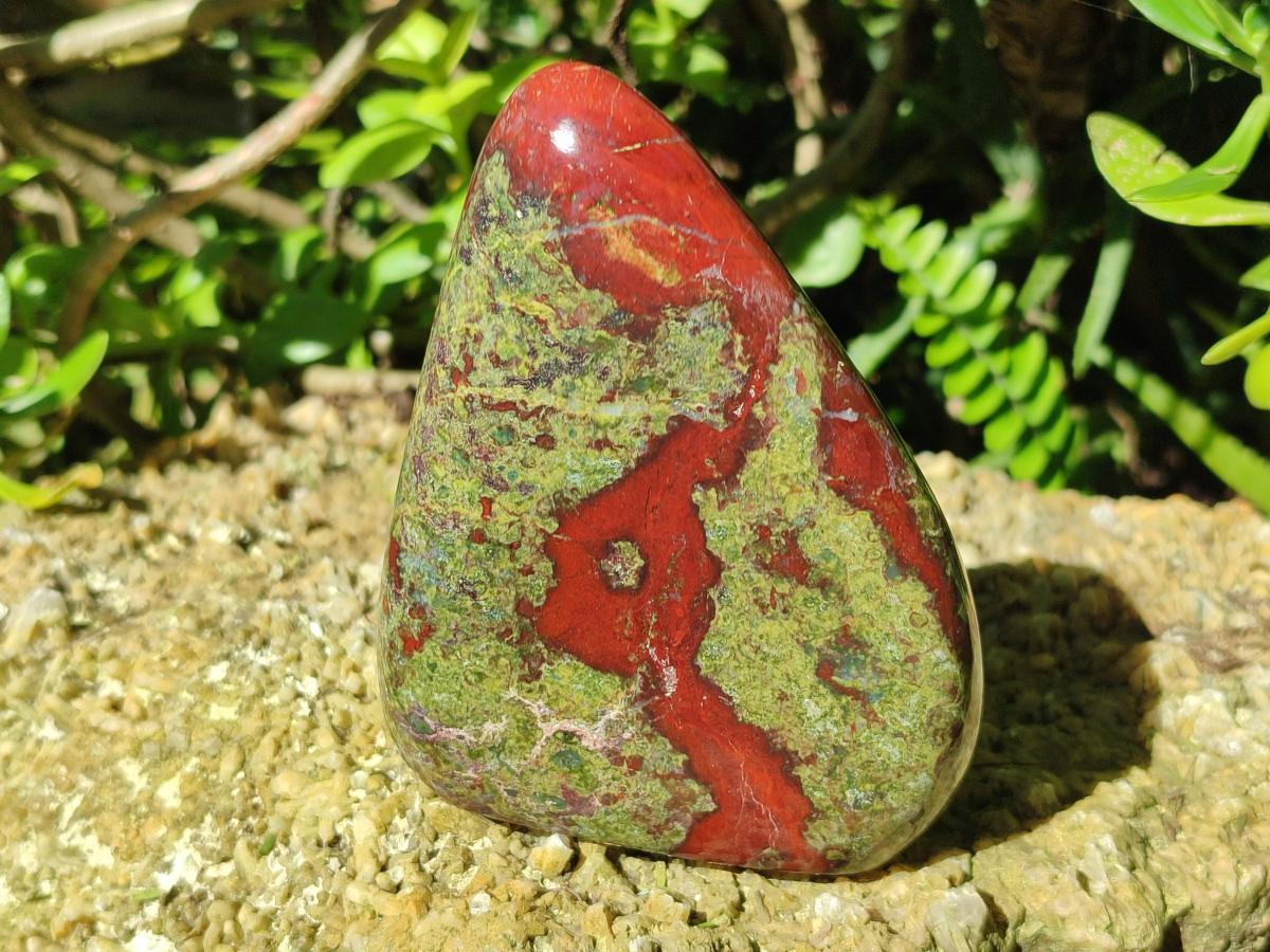Polished Bastite Dragonsblood Stone Standing Display Pieces x 3 From Tshipise, South Africa - Toprock Gemstones and Minerals 