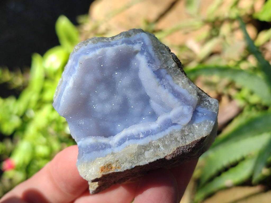 Natural Blue Lace Agate Geode Specimens x 24 From Nsanje, Malawi - Toprock Gemstones and Minerals 