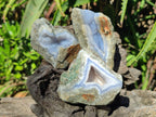 Natural Blue Lace Agate Geode Specimens x 24 From Nsanje, Malawi - Toprock Gemstones and Minerals 