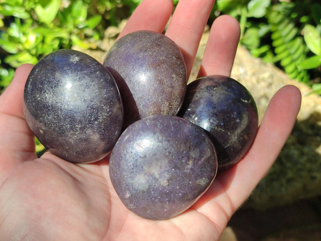 Polished Lepidolite Galets x 24 From Ambatondrazaka, Madagascar - Toprock Gemstones and Minerals 