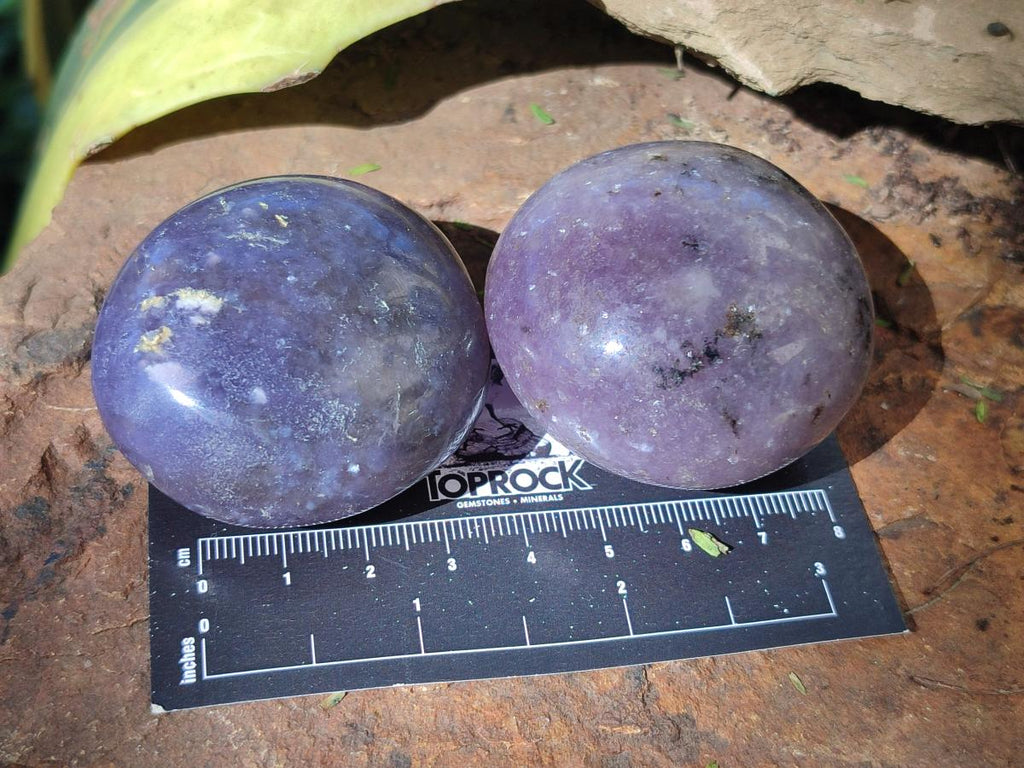 Polished Lepidolite Galets x 24 From Ambatondrazaka, Madagascar - Toprock Gemstones and Minerals 
