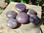 Polished Lepidolite Galets x 24 From Ambatondrazaka, Madagascar - Toprock Gemstones and Minerals 