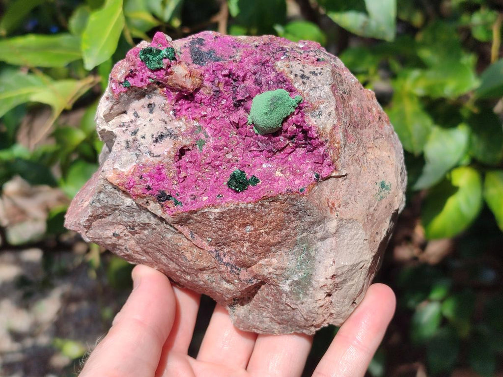 Natural Spherocobaltite Specimens with Silky Malachite, Heterogenite and Kolwezite Specimens x 2 From Musonoi Mine, Congo - Toprock Gemstones and Minerals 